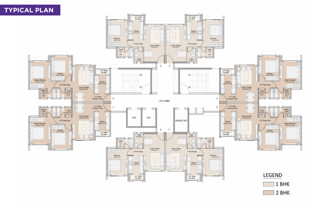 1 BHK Floor Plan Sunteck Maxx World